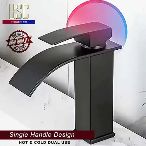 USC Matte Black Bathroom Faucet - Eco-Friendly & Easy Install