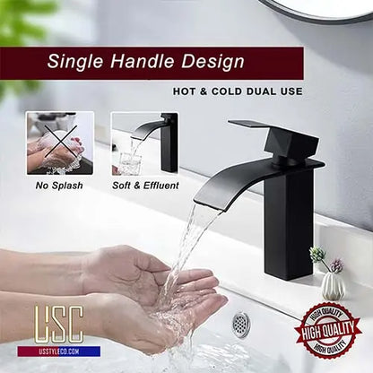 USC Matte Black Bathroom Faucet - Eco-Friendly & Easy Install