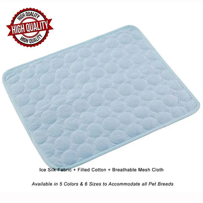 Pet Ice Cooling Pad light Blue in various colors and sizes