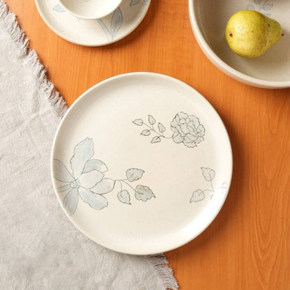 White Circular Ceramic Printed Side Panel