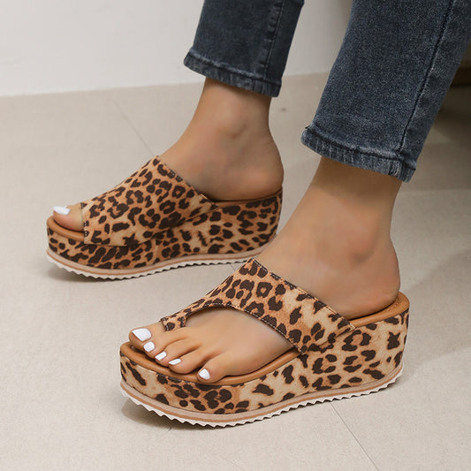 leopard print wedges