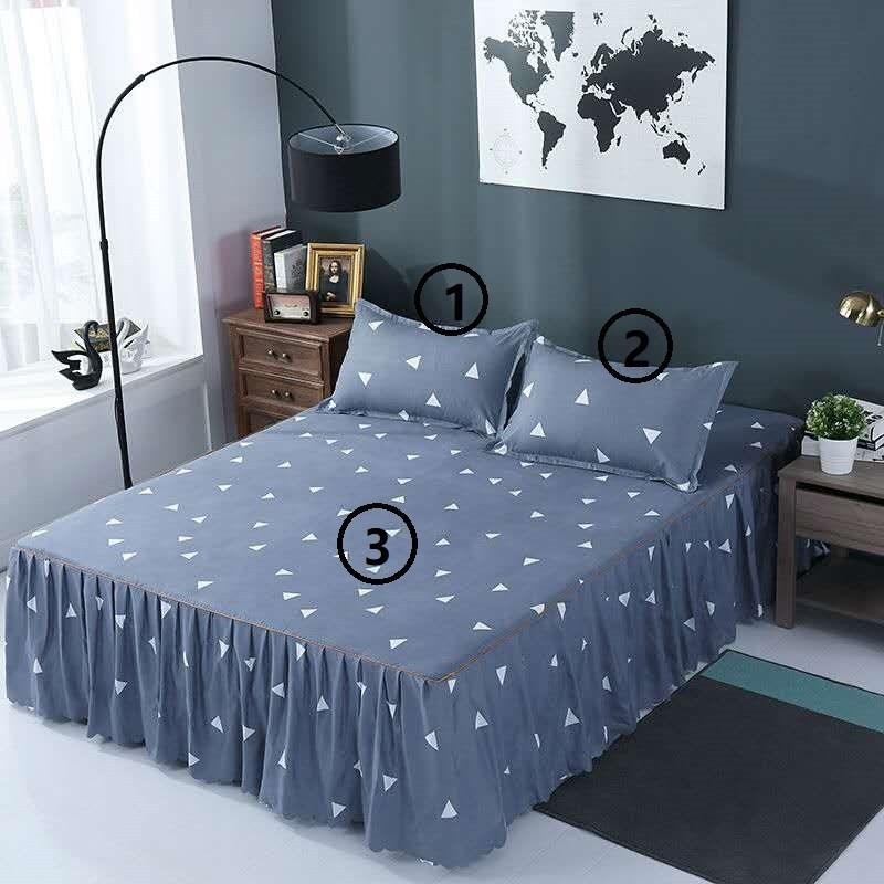 Bed Skirt Pillowcase 3 Woolly Bedsheet Bedding Set Bedspread - US Style Inc.