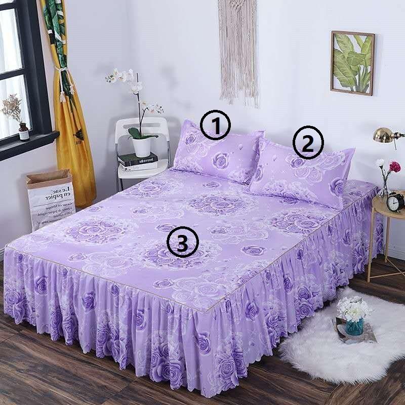 Bed Skirt Pillowcase 3 Woolly Bedsheet Bedding Set Bedspread - US Style Inc.