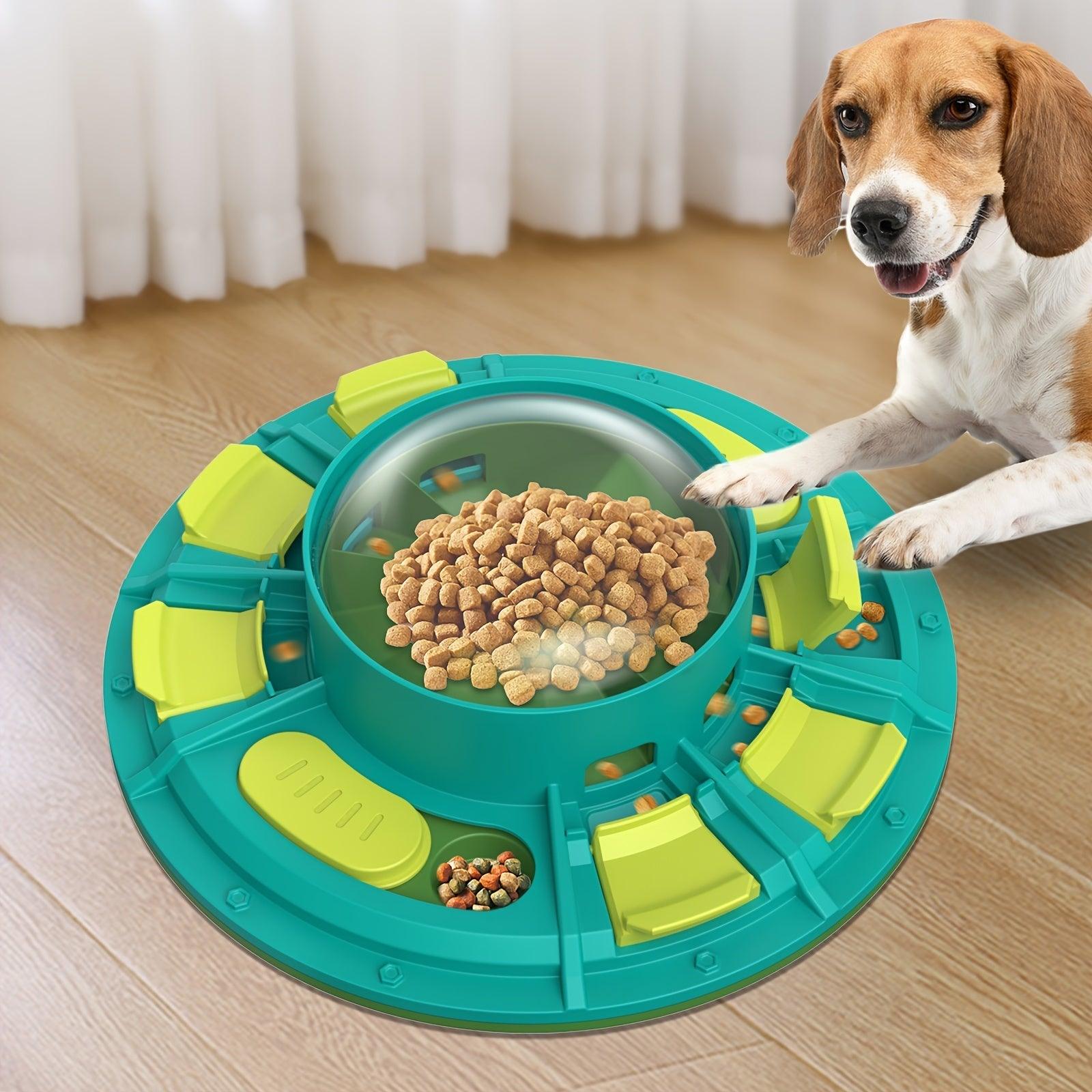 Challenge & Chow! Interactive Puzzle Feeder for Smarter, Slower Eating Dogs - US Style Inc.