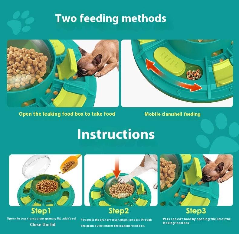 Challenge & Chow! Interactive Puzzle Feeder for Smarter, Slower Eating Dogs - US Style Inc.