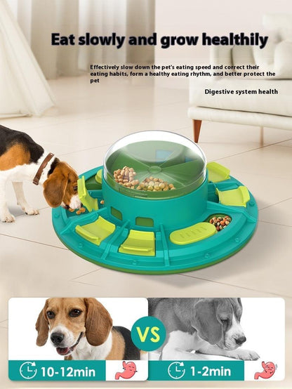 Challenge & Chow! Interactive Puzzle Feeder for Smarter, Slower Eating Dogs - US Style Inc.