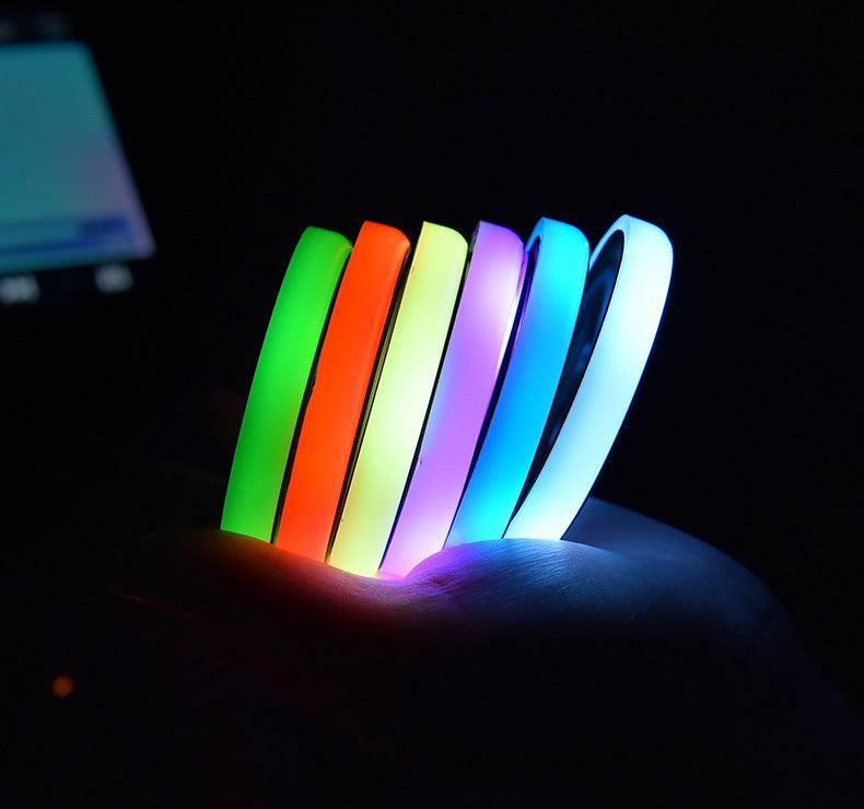 Colorful Cup Holder LED Light-up Coaster Solar & USB Charging Non-slip Coaster Ambient Light For Car Automatically - US Style Inc.