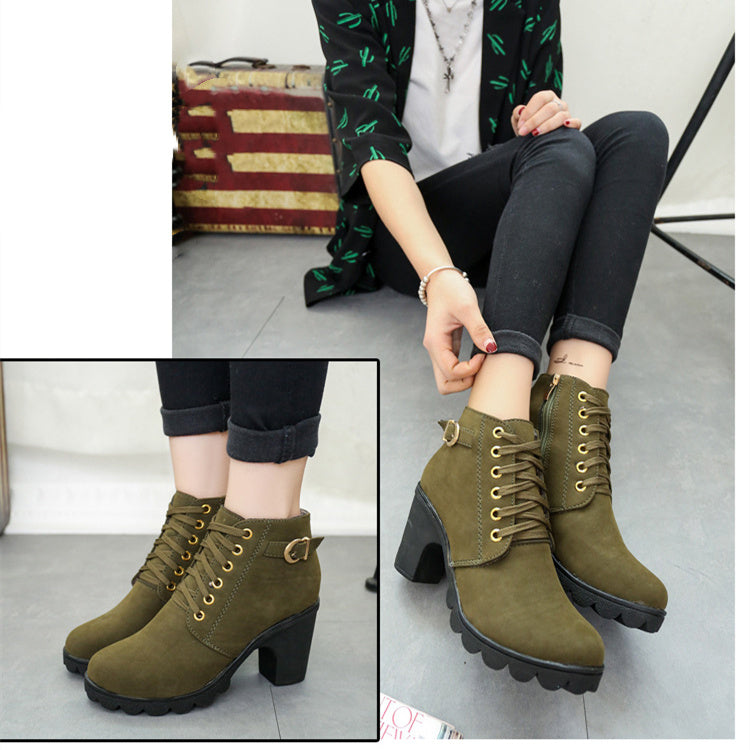 Trendy Chunky Block Heel Ankle Boots for Women