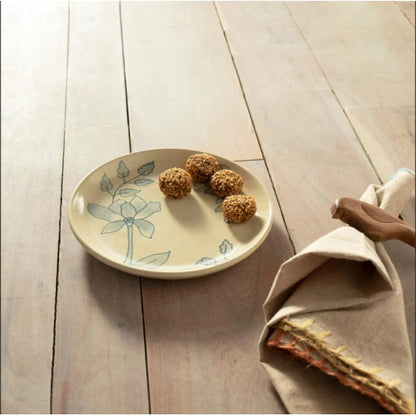 White Circular Ceramic Printed Side Panel