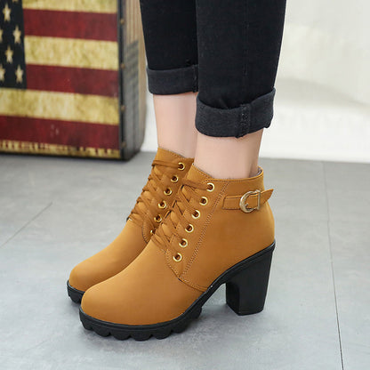 Trendy Chunky Block Heel Ankle Boots for Women