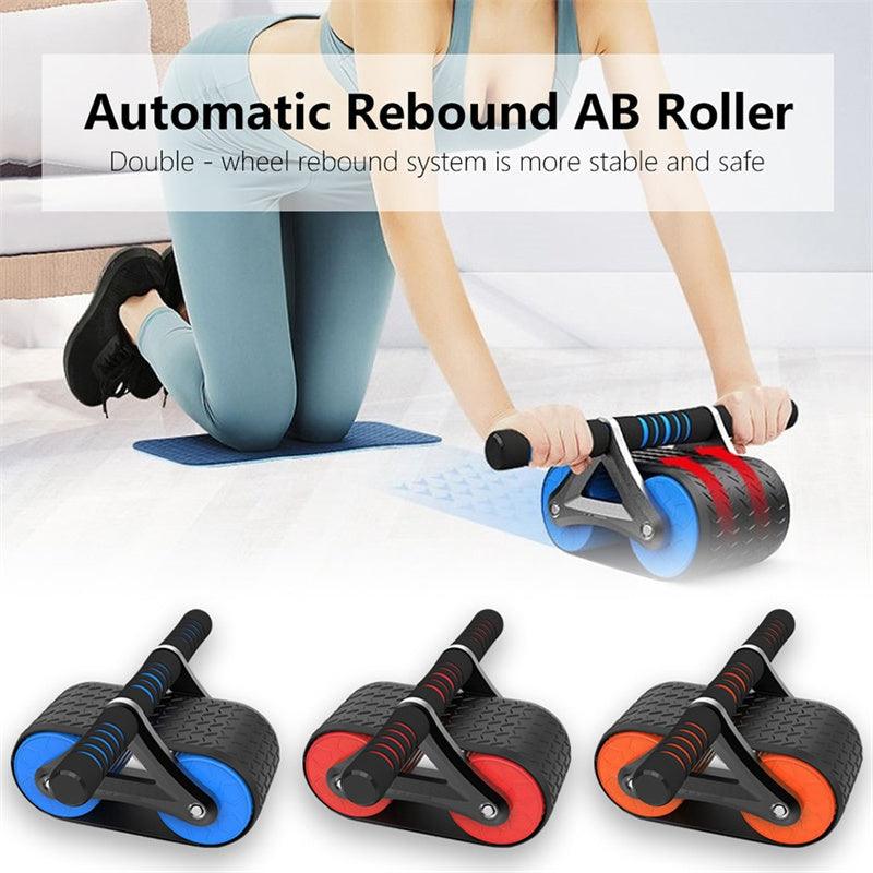 Double Wheel Abdominal Exerciser Women Men Automatic Rebound Ab Wheel Roller Waist Trainer Gym Sports Home Exercise Devices - US Style Inc.