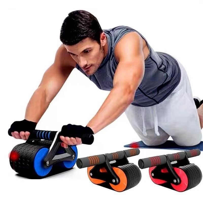 Double Wheel Abdominal Exerciser Women Men Automatic Rebound Ab Wheel Roller Waist Trainer Gym Sports Home Exercise Devices - US Style Inc.