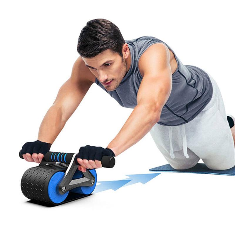 Double Wheel Abdominal Exerciser Women Men Automatic Rebound Ab Wheel Roller Waist Trainer Gym Sports Home Exercise Devices - US Style Inc.