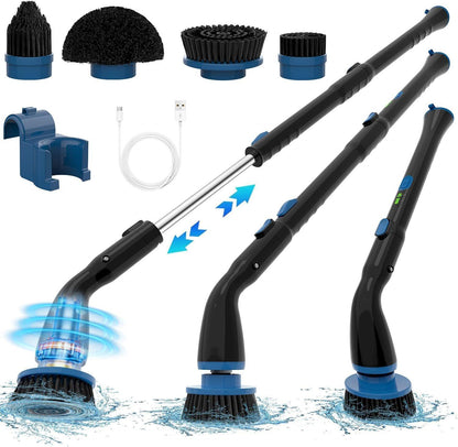 Electric Spin Scrubber, Cordless Cleaning Brush With 4 Replaceable Brush Heads And Adjustable Extension Handle Power Shower Scrubber For Bathroom, Kitchen, Tub, Tile, Floor - US Style Inc.