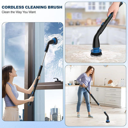 Electric Spin Scrubber, Cordless Cleaning Brush With 4 Replaceable Brush Heads And Adjustable Extension Handle Power Shower Scrubber For Bathroom, Kitchen, Tub, Tile, Floor - US Style Inc.