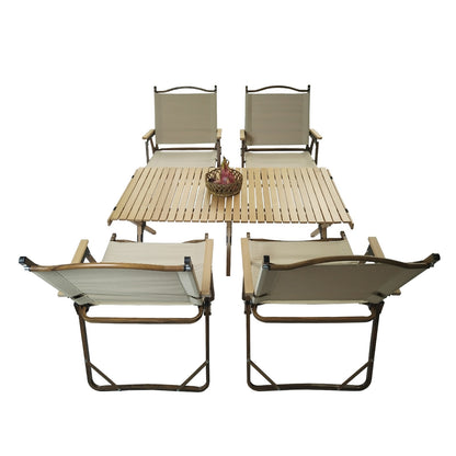 Wooden Multi Function Foldable DiningSet1 Table  4 Chairs  Indoor Outdoor Use