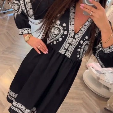 Retro Loose Autumn Clothing Long Sleeve Dress