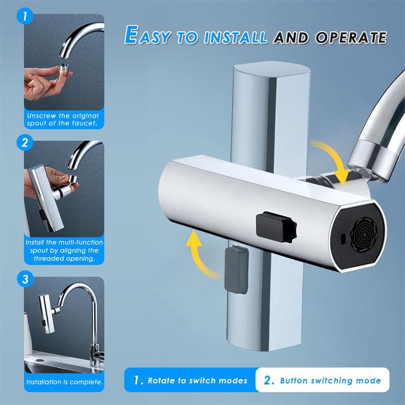 Kitchen Faucet Waterfall Outlet Splash Proof Universal Rotating Bubbler Multifunctional Water Nozzle Extension Kitchen Gadgets - US Style Inc.