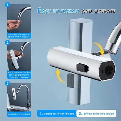 Kitchen Faucet Waterfall Outlet Splash Proof Universal Rotating Bubbler Multifunctional Water Nozzle Extension Kitchen Gadgets - US Style Inc.