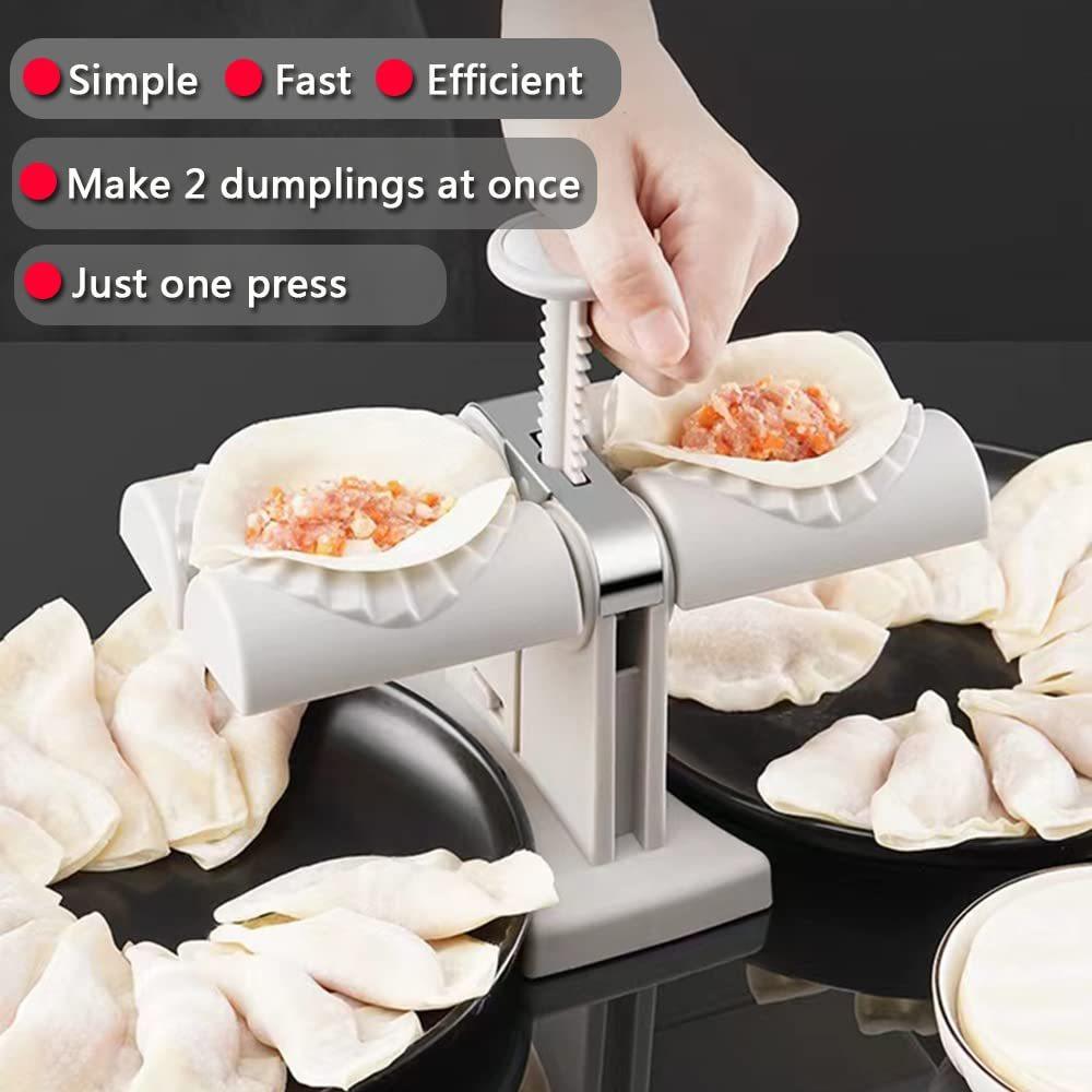 Manual Ravioli Press Machine Dumpling Press Set Double Heads Mold Make 2 At A Time Quick Dumpling Empanadas Pierogi Maker Tool For Home, Kitchen Restaurant 2in1 - US Style Inc.