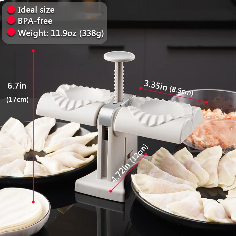 Manual Ravioli Press Machine Dumpling Press Set Double Heads Mold Make 2 At A Time Quick Dumpling Empanadas Pierogi Maker Tool For Home, Kitchen Restaurant 2in1 - US Style Inc.