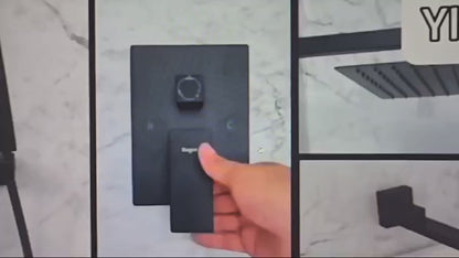 Hot Black bathroom hot and cold shower mixer in wall mounted rain Concealed Square Shower Set Rain Without Slide Bar