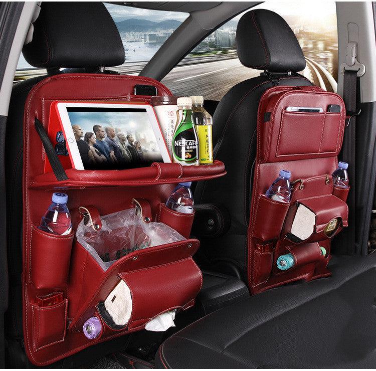 PU Leather Car Storage Bag Multifunction Seat Back Tray Hanging Bag Waterproof Car Organizer Automotive Interior Accessories - US Style Inc.