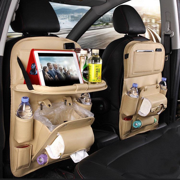 PU Leather Car Storage Bag Multifunction Seat Back Tray Hanging Bag Waterproof Car Organizer Automotive Interior Accessories - US Style Inc.