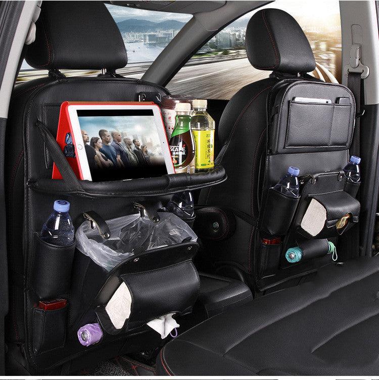 PU Leather Car Storage Bag Multifunction Seat Back Tray Hanging Bag Waterproof Car Organizer Automotive Interior Accessories - US Style Inc.