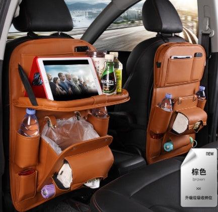 PU Leather Car Storage Bag Multifunction Seat Back Tray Hanging Bag Waterproof Car Organizer Automotive Interior Accessories - US Style Inc.