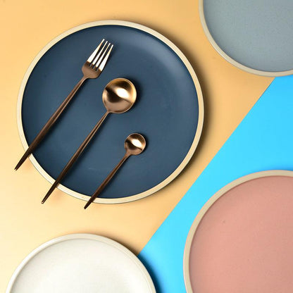 Pure color matte ceramic plate - US Style Inc.