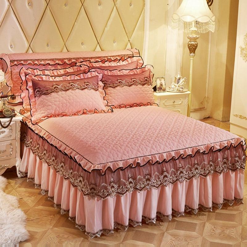 Quilted Lace Bed Skirt Thickened Plus Cotton Bedspread Single Piece Simmons Bed Cover Bed Circumference 1.8m Bed - US Style Inc.