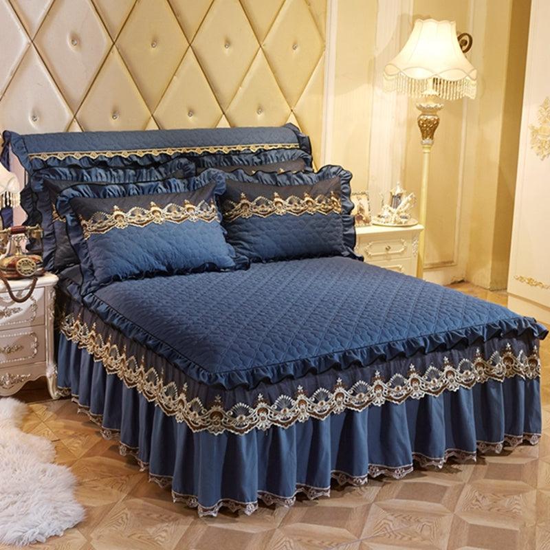 Quilted Lace Bed Skirt Thickened Plus Cotton Bedspread Single Piece Simmons Bed Cover Bed Circumference 1.8m Bed - US Style Inc.