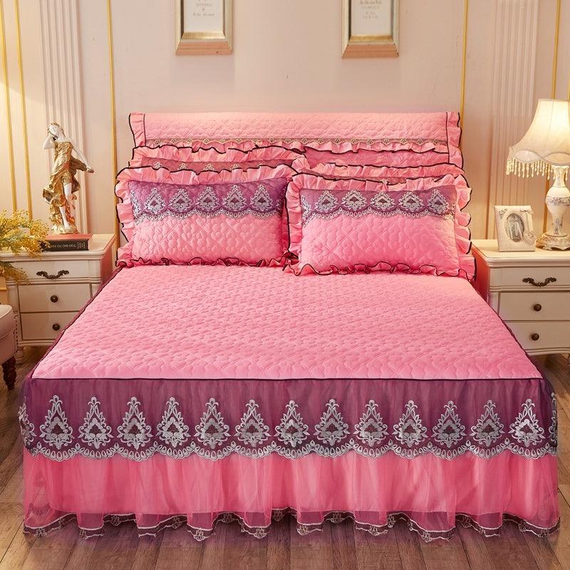 Quilted Lace Bed Skirt Thickened Plus Cotton Bedspread Single Piece Simmons Bed Cover Bed Circumference 1.8m Bed - US Style Inc.