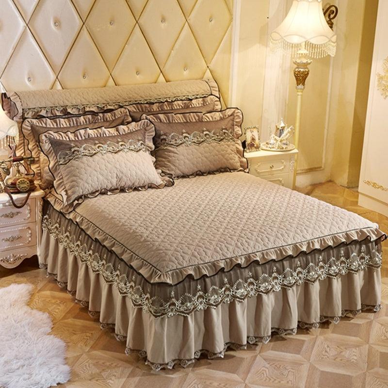 Quilted Lace Bed Skirt Thickened Plus Cotton Bedspread Single Piece Simmons Bed Cover Bed Circumference 1.8m Bed - US Style Inc.