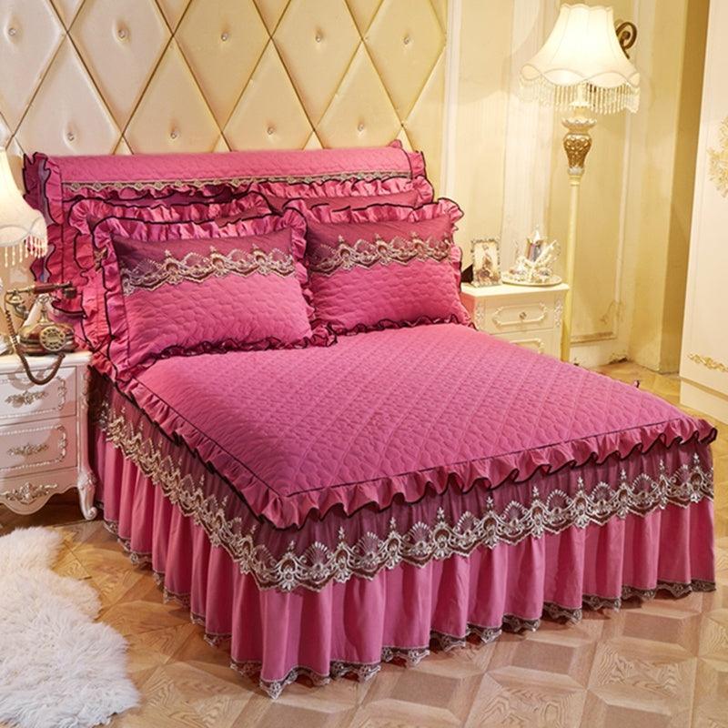 Quilted Lace Bed Skirt Thickened Plus Cotton Bedspread Single Piece Simmons Bed Cover Bed Circumference 1.8m Bed - US Style Inc.