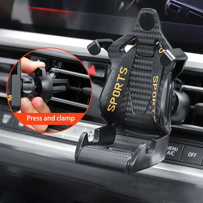 Racing Seat Shape Car Phone Holder Auto Air Vent Mobile Phone Clip 360 Degree Rotatable Car Cellphone Rack For Car Interior - US Style Inc.