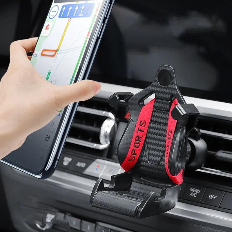 Racing Seat Shape Car Phone Holder Auto Air Vent Mobile Phone Clip 360 Degree Rotatable Car Cellphone Rack For Car Interior - US Style Inc.