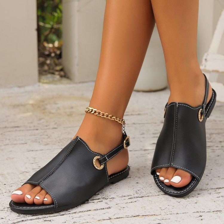 Step into Summer: Comfortable & Stylish Peep-Toe Sandals - US Style Inc.