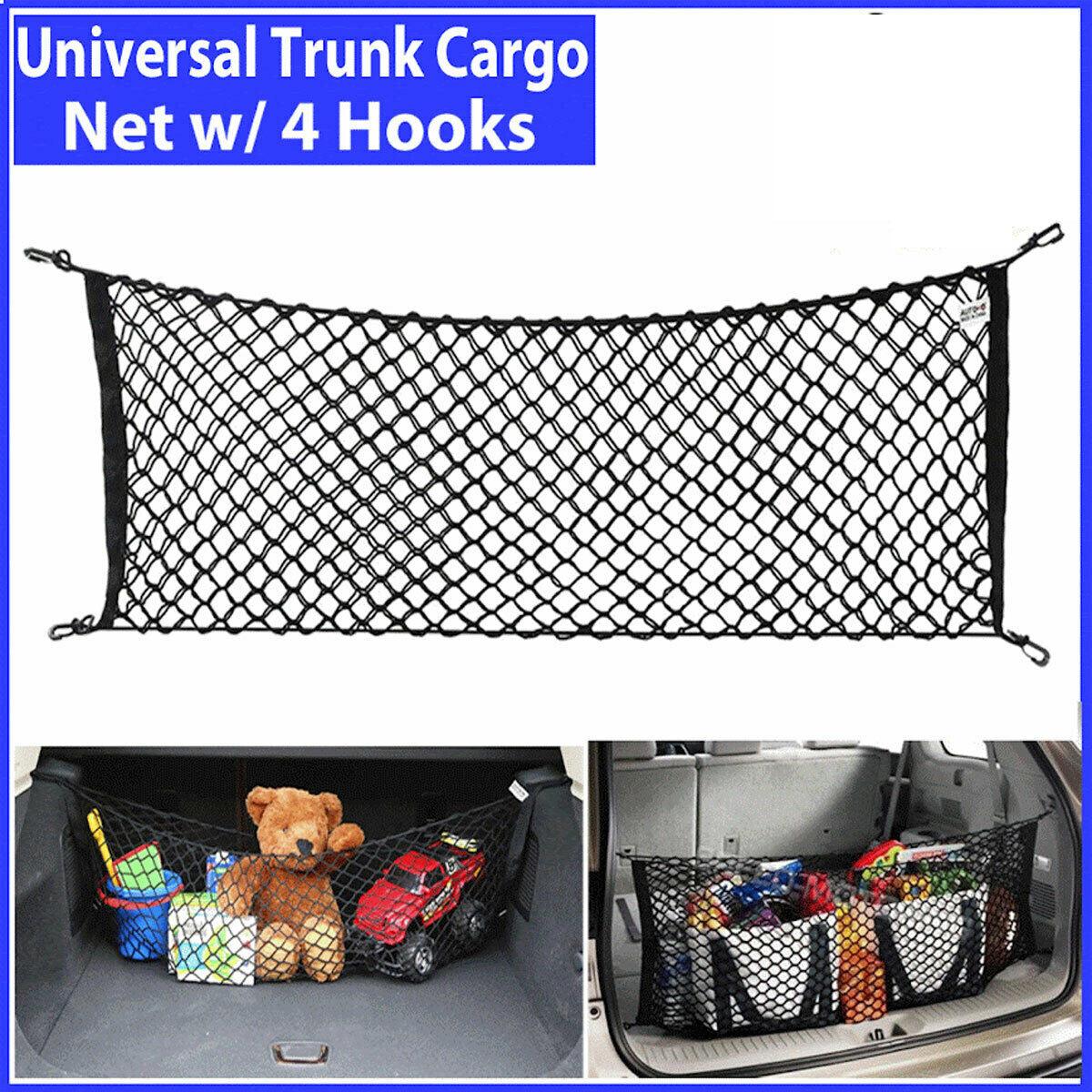 Trunk CARGO NET Car Nylon Elastic Mesh Organizer Truck SUV Universal 4 Hook Rear - US Style Inc.