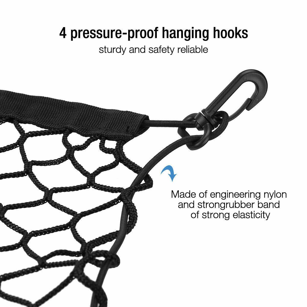 Trunk CARGO NET Car Nylon Elastic Mesh Organizer Truck SUV Universal 4 Hook Rear - US Style Inc.