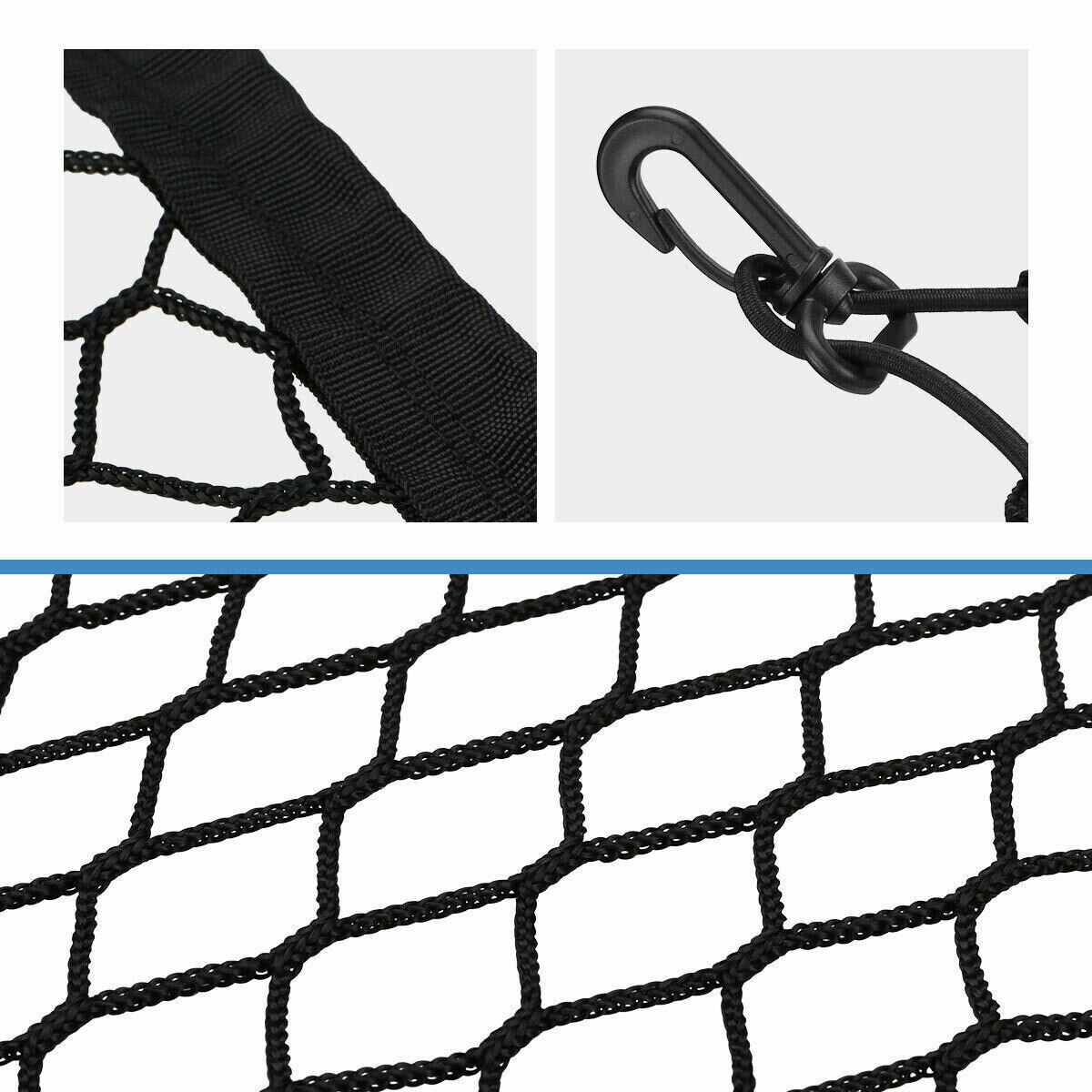 Trunk CARGO NET Car Nylon Elastic Mesh Organizer Truck SUV Universal 4 Hook Rear - US Style Inc.